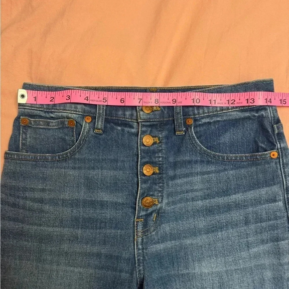 Madewell Slim Wide Leg Crop Button Fly Jeans - Size 27 - Picture 10 of 12